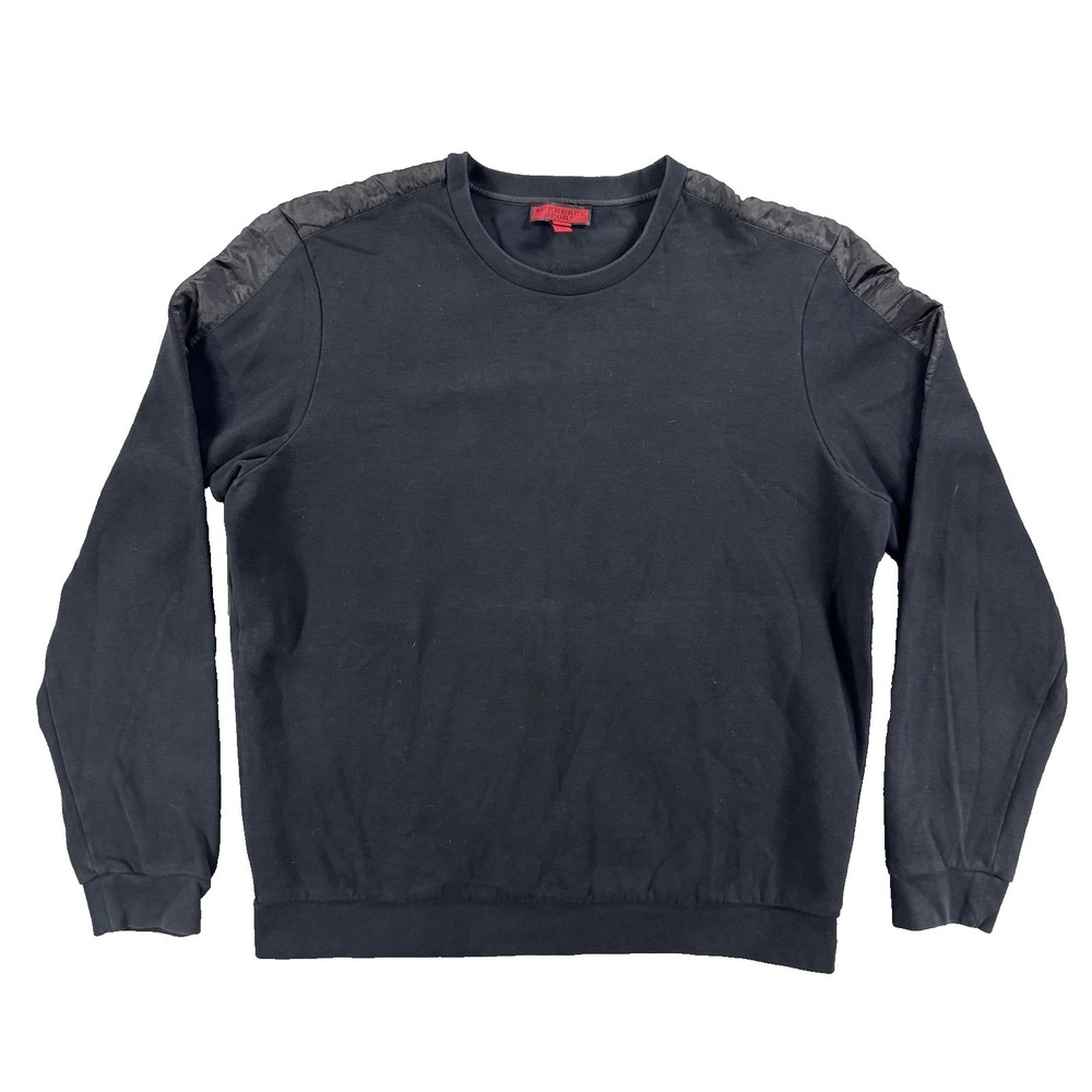 Burberry Sport Sweatshirt Mens 2XL Black Crew Neck Pullover Nylon Panels